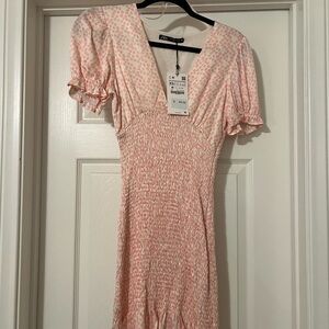 BRAND NEW- Pink Floral Zara Dress